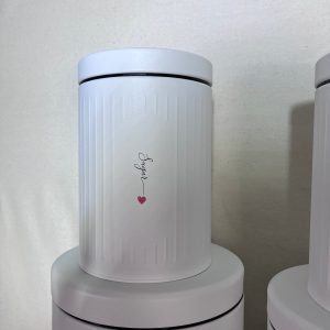 سرویس آشپزخانه نایس 4پارچه آلفا 2030 طرح رمانتیک با قلب قرمز رنگ سفید
